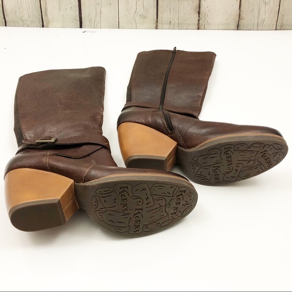SOLD! Kork-ease wedge boots leather brown Korks - Picture 2 of 8